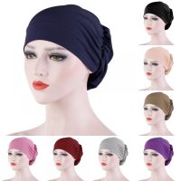 【YF】 New Solid Cap Elegant Stretch Scarf Hat Chemo Muslim Turban Hijab Headband Fashion Hair Accessories