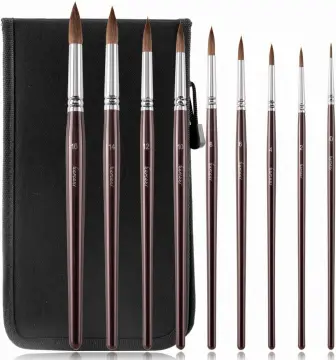 Dainayw Fine Detail Paint Brush Set - 9 Pieces Miniature Brushes for  Watercolor, Acrylic Painting, Airplane Kits, Face, Nail