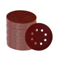 60 Pieces 8 Holes 5 Inch Sanding Discs Hook and Loop 60/100/180/240/320/400 Grit Sandpaper Assortment for Random Orbital Sander