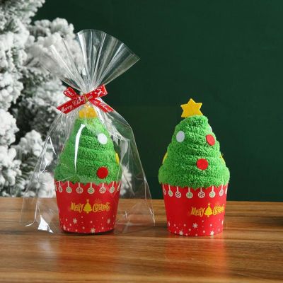 Christmas Cake Shape Towel Snowman Dinner Decor New Year 2022 Embroidered Towel For Home Christmas Tree Towels Children 39;s G M0T5