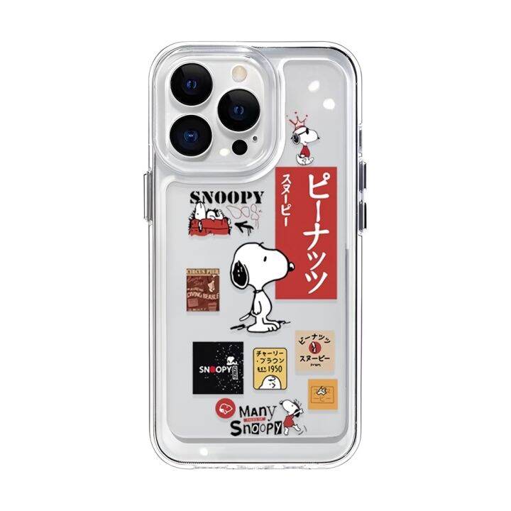 เคสโทรศัพท์มือถือ-แบบใส-ลายการ์ตูนสนูปปี้-สําหรับ-14promax-14plus-13-12-7plus-x-xr-xs