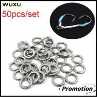 WUXU 50Pcs ร้อน ไลน์แทคเคิล ทนทาน สแตนเลส ปลา Connector สแน็ปหมุน แหวนแยกตกปลา