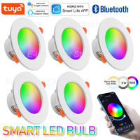 LED Downlight 10W Tuya WiFi โคมไฟเพดาน RGB หรี่แสงได้ Led Spot โคมไฟ RGB CW WW สมาร์ทโคมไฟทำงานร่วมกับ Alexa Home