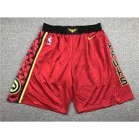 Ready Stock NBA Ball Pants ATL Hawks Atlanta Basketball Sports Shorts Red