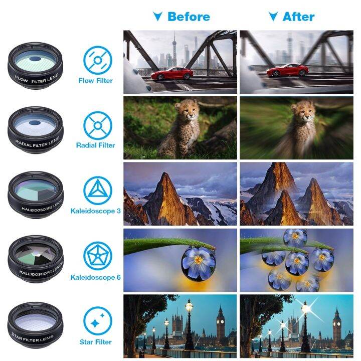 apexel-10-in-1-mobile-phone-lens-kit-22x-telephoto-fisheye-lens-wide-angle-macro-lens-cpl-star-flow-filters-for-all-smartphones