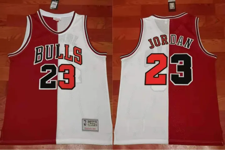 half and half jordan jersey