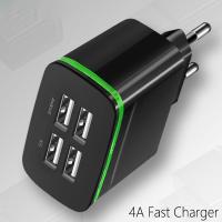 4 USB Wall Charger EU Plug Fast Charging Travel Charger Adapter Type-C สายชาร์จโทรศัพท์