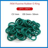 10Pcs CS1mm OD41~50mm Green FKM Fluorine Rubber O Ring Sealing Gasket Insulation Oil High Temperature Resistance Green