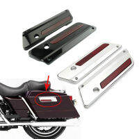 2 Colors Motorcycle Left&amp;Right ABS Cut Saddlebag Latch Side Cover With Red Reflector For 1994-2013 Touring Hard Bags