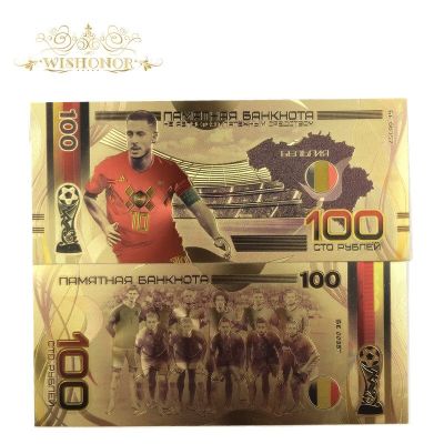 ธนบัตรทีมฟุตบอลใหม่ธนบัตร10ชิ้น/ล็อต2018ธนบัตรรูเบิล100ธนบัตรชุบเงิน24K แนวโน้ม