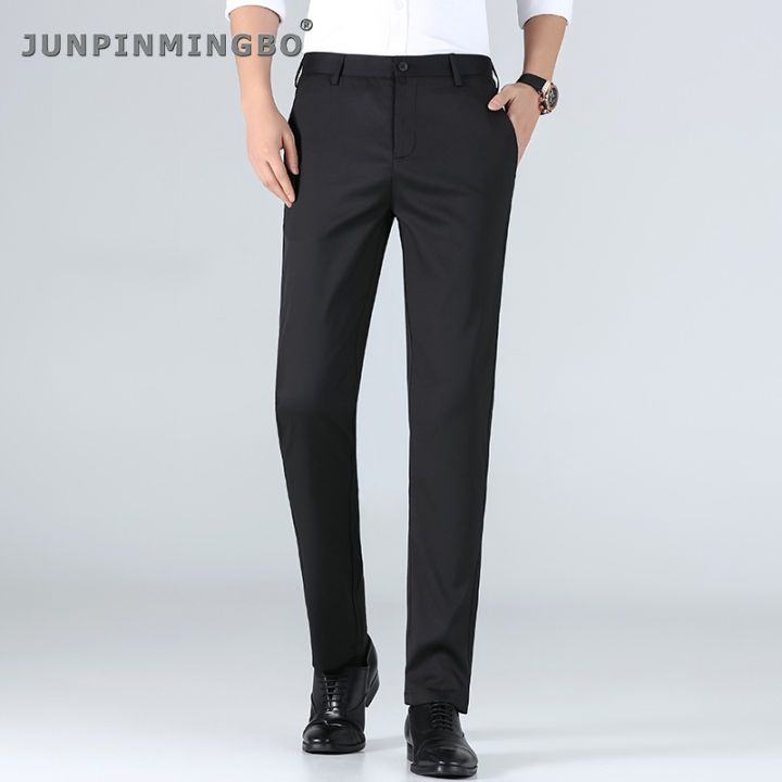 junpinmingbo-high-quality-2023-summer-breathable-soft-business-formal-office-working-wear-suit-pants-slim-fit-plain