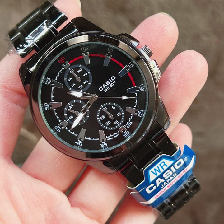 watchhiend-นาฬิกาข้อมือคาสิโอ-ระบบควอตซ์-ดูเวลา-สายสแตนเลทคลิปล็อค-43mm-มี-5-แบบ-ฟังชั่น-แถมกล่องคาสิโอ้ฟรี-ส่งเร็ว