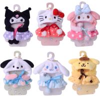 ☎ Kawaii Sanrio ผ้ากํามะหยี่ขนนิ่ม ลาย Hello Kitty Kuromi Melody Cinnamoroll ของขวัญ ของเล่นสําหรับเด็ก