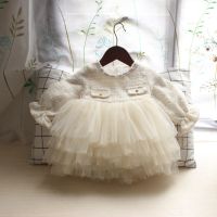 Sweet Winter Girls Dress Kids Princess Dress Children Baby Infants Long Sleeve Patchwork Party Tutu Dresses Vestidos ADK942