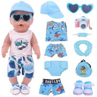 Reborn Doll Clothes Shoes Blue Accessories Set Fit 43cm Baby Born DollLogen Boy Doll18 Inch American DollRussian Toys Gifts