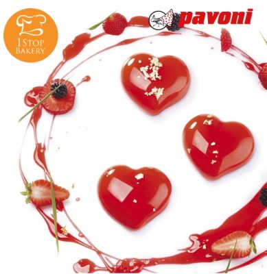 Pavoni PX4305 Professional Mould 40x30 NR.12 Passion Mignon/พิมพ์ซิลิโคนหัวใจ