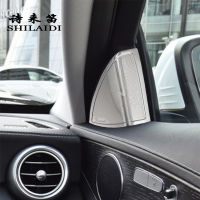 Car styling For Benz C Class W205 GLC X253 Audio Speaker Covers Stickers Trim stainless steel Auto Interior Accessories