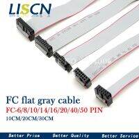 【hot】✿✱❦  2.54MM pitch 10CM 20CM 30CM JTAG ISP AVR Download Cable Wire FC-6/10/14/16/20/40P Gray Flat Data