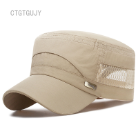 CTGT หมวกแก๊ปวินเทจของผู้ชายผ้าฝ้ายกองทัพหมวกเบสบอล Topi Taruna ระบายอากาศหมวกแบนของผู้ชาย