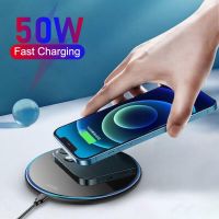 ✴ↂ 50W Fast Wireless Charger Pad for iPhone 14 13 12 11 Pro XS Max Xiaomi Mi 12 11 Samsung S22 S21 S20 S10 S9 S8 Wireless Charging