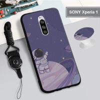 สำหรับ SONY Xperia 1/10/10 Plus/ I4293/C3/S55T/S55U/C4/E5363/E5333/E5306เคสซิลิโคนนิ่มพร้อมห่วงและเชือก