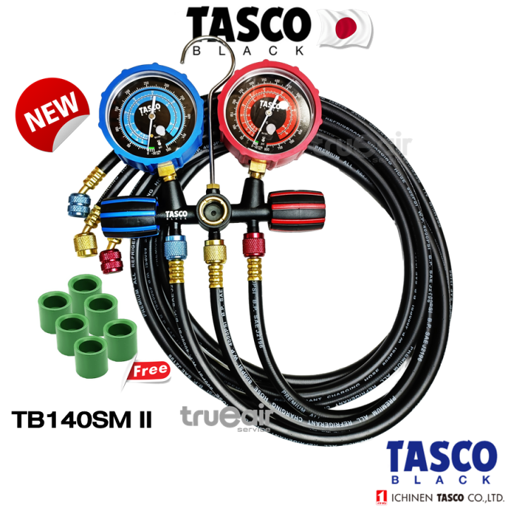 เกจคู่ชาร์จน้ำยา-tasco-black-tb140smii-รุ่นใหม่-ชุดเกจวัดน้ำยา-tb140sm-ใช้กับน้ำยา-r32-r410a