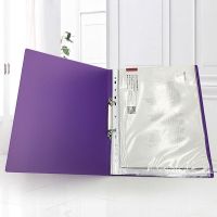 1pc A4 Ring Binder Colorured Transparent Loose-leaf Paper File Folder Storage Supply Random Color