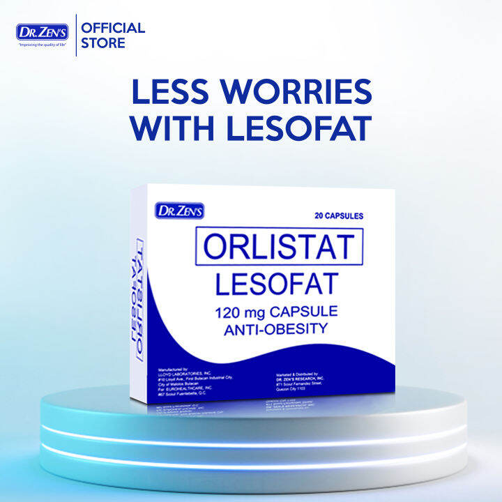 Lesofat (Orlistat) AntiObesity 120mg (20 Capsules) Fat Blocker Lazada PH