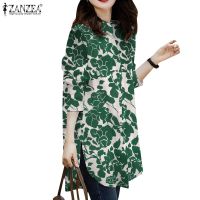 COD dhdfxcz ZANZEA Womens Long Sleeve Floral Printed Shirts Casual Bohemian Baggy Tops Blouse