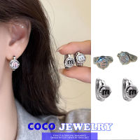 COCOJEWELRY South ใหม่เกาหลีเกาหลีต่างหูกลมตัวอักษร Dongdaemun ของผู้หญิงสวยงามและต่างหูอเนกประสงค์ทันสมัยต่างหูกะทัดรัดและเรียบง่าย