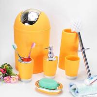 ❈ 6 Pcs Bathroom Accessory Bin Soap Dish Dispenser Tumbler Toothbrush Holder Set