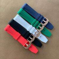 ♧♛✈ Watch parts blue green black red silicone strap 20mm PVD rose pin buckle can be assembled with 40mm case in store