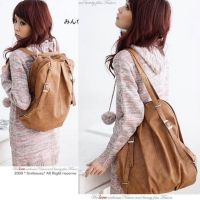 Korean Style Fashion Lady 2 Ways Synthetic Leather Backpack Purse Handbag Shoulders Bag