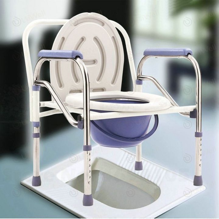 เก้าอี้นั่งถ่าย-แสตนเลส-สุขภัณฑ์เคลื่อนที่-สุขาคนป่วย-ส้วมผู้ป่วย-ส้วมคนแก่-ส้วมเคลือนที่-รุ่น-ewaa214-เก้าอี้ห้องน้ำ-ch