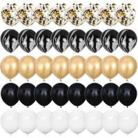 40pcs Gold Black Confetti Latex Balloons Birthday Party Decorations Kids Adult Boy Girl Baby Shower Wedding Graduation Supplies Balloons