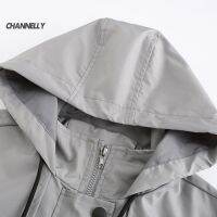 channelly Waterproof Women Jacket Zipper Water Resistant Lady Coat Cardigan for Outdoor