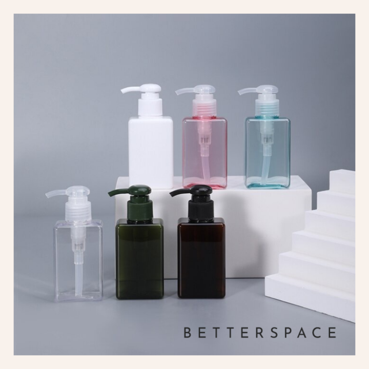 BETTERSPACE 300ml Color Square Pump Bottle Dispenser Body Soap Shampoo ...