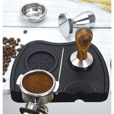 ยางรองแทมเปอร์ อุปกรณ์ชงกาแฟ แผ่นยางรอง ด้ามชงกาแฟ และแทมเปอร์สแตนเลส coffee tamper, Tamping Mat