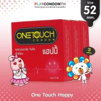 ถุงยางอนามัย 52 วันทัช แฮปปี้ ถุงยาง One Touch Happy ผิวเรียบ หนา 0.05 มม. หอมกลิ่นวนิลลา (3 กล่อง)