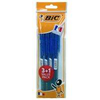 BIC ปากกาลูกลื่น OPP คริสตัล คลิก BIC Cristal Clic 0.8mm Blue 3ฟรี1