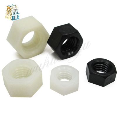 M2 M2.5 M3 M4 M5 M6 M8 M10 M12 White and black Nylon Plastic Hex Nut Nuts Nails Screws Fasteners