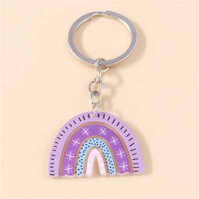 Cute Cloud Keychain Pendant Handbag Accessories Keyrings Cute Keychain Charms Mens Car Key Pendants Rainbow DIY Key Chains