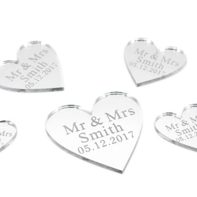 【cw】50 Pieces Personalized Engraved Baby Baptism Hangs Love Heart Wedding Table Decoration Favors Customized Tags