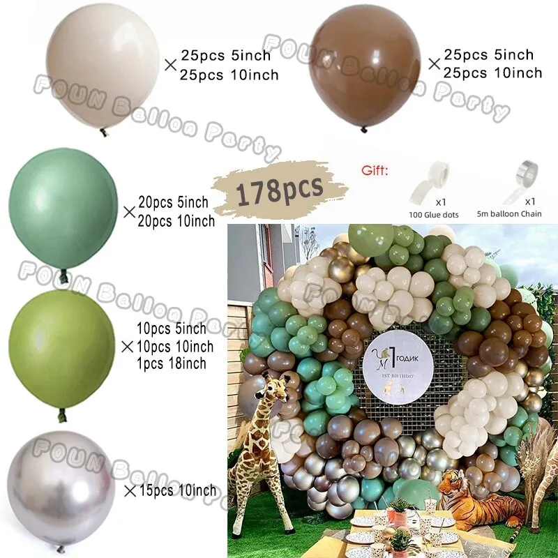 Balloons Arch Garland Kit Decoration Anniversaire Jungle Safari Birthday  Party Baby Shower Decor Boy Girl Baloon Wedding Arch - AliExpress