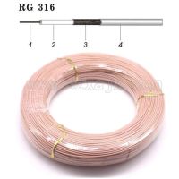 สาย Rg316 16.4ft 5เมตรสาย Rf โคซายน์2.5มม. 50โอห์มสูญเสียต่ำสำหรับส่งเร็วขั้วต่อหนีบ