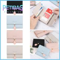 PETIBAG หนัง PU อเนกประสงค์ กระเป๋าบัตรสุภาพสตรี ผู้ถือบัตร กระเป๋าเงินกระเป๋าเงิน กระเป๋าใส่เหรียญมินิ กระเป๋าสตางค์ผู้หญิง สั้นเล็ก