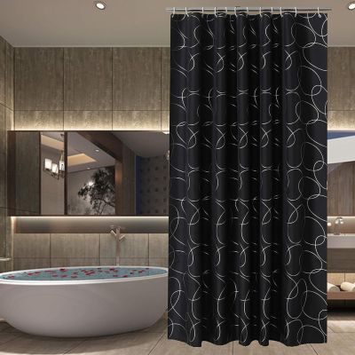 Black Circle Shower Curtain Thick Waterproof Shower Curtain black white grey blue Polyester Shower Curtains