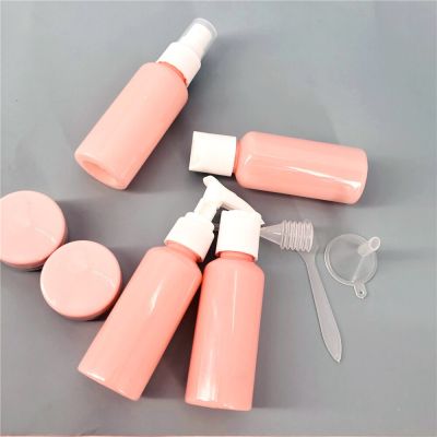 ‘；【。- Refillable Travel Bottles Set Package Cosmetics Bottles Plastic Pressing Spray Bottle Makeup Tools Kit For Travel Easy Carry