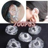 【YF】 100Pcs Disposable Hairdressing Earmuffs Salon Clear Ear Cover Protection Hair Dye Protect Cap Color Styling Tool