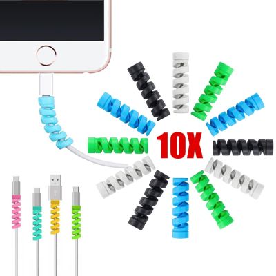 Charging Cable Protector Universal Phone Cable Holder Spiral Ties Cord Saver Mouse USB Charger Cord Management Wire Organizer
